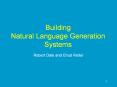 Building Natural Language Generation Systems PowerPoint PPT Presentation