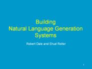 Building Natural Language Generation Systems