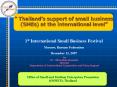 Thailands support of small business SMEs at the international level PowerPoint PPT Presentation