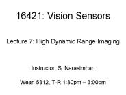 16421: Vision Sensors