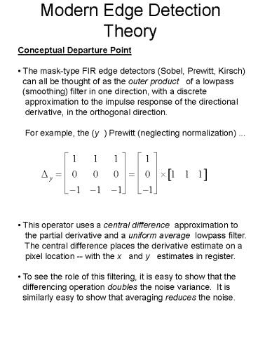 Modern Edge Detection Theory