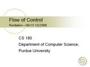 Flow of Control     Recitation 