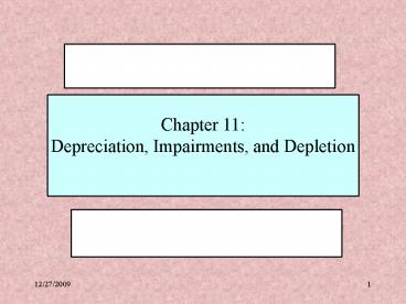Chapter 11: Depreciation and Depletion