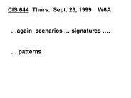 CIS 644 Thurs. Sept. 23, 1999  W6A