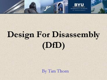 Design For Disassembly DfD