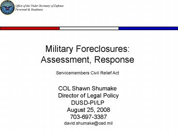 Military Foreclosures: