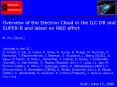 Overview of the Electron Cloud in the ILC DR and SUPERB and latest on R PowerPoint PPT Presentation