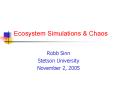 Ecosystem Simulations PowerPoint PPT Presentation