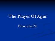 The Prayer Of Agur