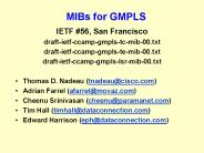 MIBs for GMPLS