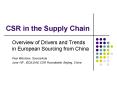 CSR in the Supply Chain PowerPoint PPT Presentation