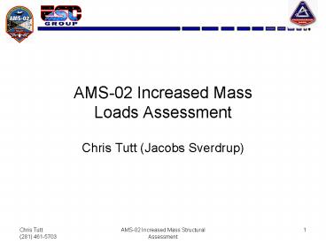 AMS02 Increased Mass Loads Assessment