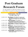 Post Graduate Research Forum An opportunity for staff and students to learn about MSLT research focu PowerPoint PPT Presentation