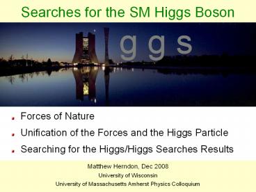 Searches for the SM Higgs Boson