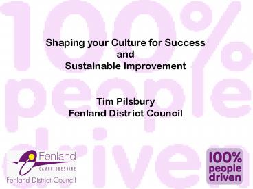 Shaping your Culture for Success