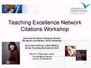 Teaching Excellence Network Citations Workshop