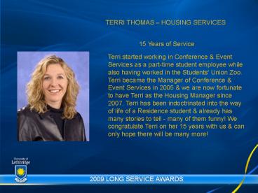 TERRI THOMAS HOUSING SERVICES