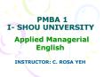 PMBA 1 I SHOU UNIVERSITY PowerPoint PPT Presentation