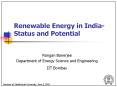 Renewable Energy in India- Status and Potential
