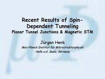 Recent Results of SpinDependent Tunneling Planar Tunnel Junctions