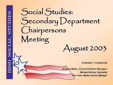 DC Chair Meeting Aug 2003