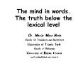 The mind in words' The truth below the lexical level PowerPoint PPT Presentation