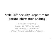 Stale-Safe Security Properties for Secure Information Sharing