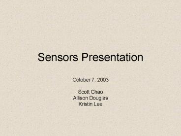 Sensors Presentation presentation | free to view