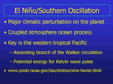 El NioSouthern Oscillation