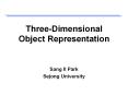 Three-Dimensional Object Representation PowerPoint PPT Presentation