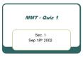 MMT Quiz 1 PowerPoint PPT Presentation