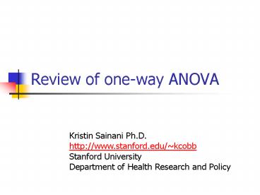 Review of oneway ANOVA