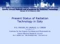 Present Status of Radiation Technology in Italy PowerPoint PPT Presentation