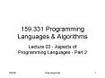 159'331 Programming Languages PowerPoint PPT Presentation