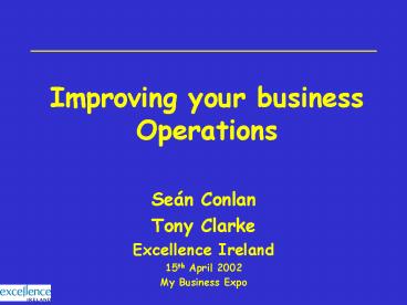 Improving your business Operations