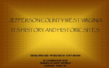 JEFFERSON COUNTY WEST VIRGINIA