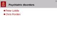 Psychiatric disorders PowerPoint PPT Presentation