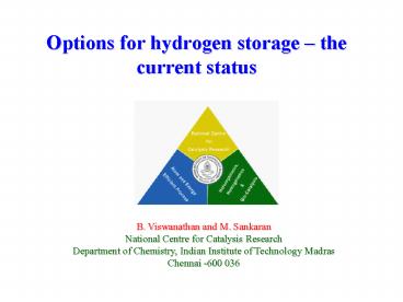 Options for hydrogen storage 