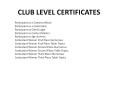 CLUB LEVEL CERTIFICATES PowerPoint PPT Presentation