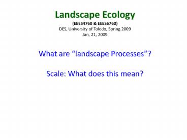 Landscape Ecology
