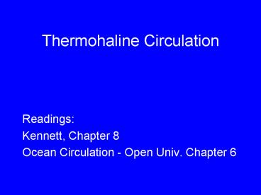 Thermohaline Circulation