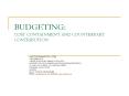 BUDGETING: COST CONTAINMENT AND COUNTERPART CONTRIBUTION PowerPoint PPT Presentation