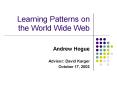 Learning Patterns on the World Wide Web PowerPoint PPT Presentation