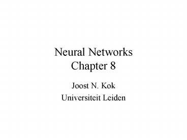 Neural Networks Chapter 8