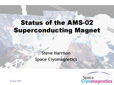 Status of the AMS02 Superconducting Magnet
