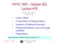 PHYS 1441 Section 002 Lecture PowerPoint PPT Presentation