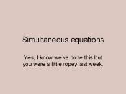 Simultaneous equations