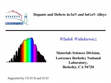 Dopants and Defects in InN and InGaN Alloys