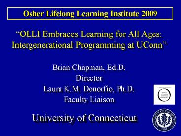 OLLI Embraces Learning for All Ages: Intergenerational Programming at UConn