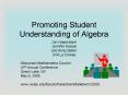 Promoting Student Understanding of Algebra PowerPoint PPT Presentation